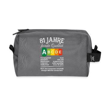 81 Jahre Feinste Qualität Geschenk 81. Geburtstag - Recycelte Kulturtasche - Anthrazit - Vorne