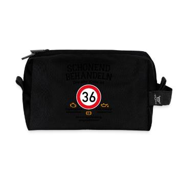 36. Geburtstag Schonend Behandeln 36 Alte Kiste 36 - Recycelte Kulturtasche - Schwarz - Vorne