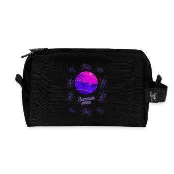 Sommer Vibes Neon Design - Recycelte Kulturtasche - Schwarz - Vorne