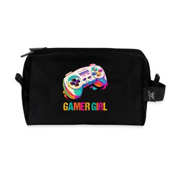 Gaming Console PC Gamer Girl Gamer Girl - Recycled Toiletry Zip Bag - black - Front