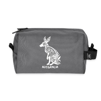 Tribal Symbol – Australia Kangaroo - Recycled Toiletry Zip Bag - anthracite - Front