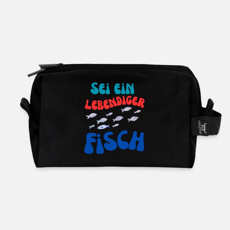 Sei Ein Lebendiger Fisch - Recycelte Kulturtasche - Schwarz