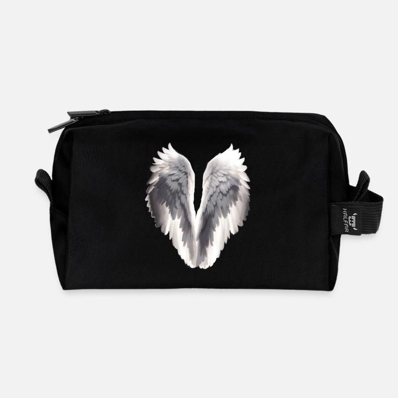 Ailes d’ange - Trousse de toilette en tissu recyclé - noir