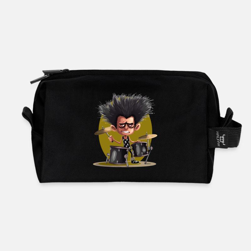 Drummer man - Recycelte Kulturtasche - Schwarz