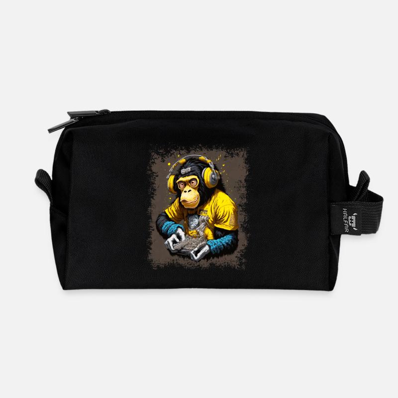 DJ Affe - Recycelte Kulturtasche - Schwarz