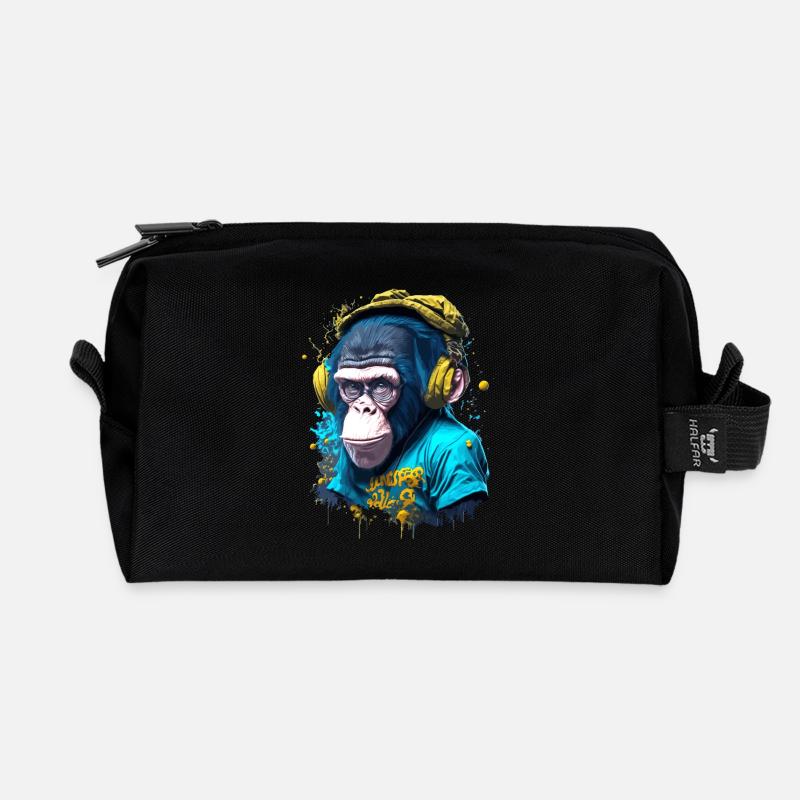 Kultiger Affe - Recycelte Kulturtasche - Schwarz
