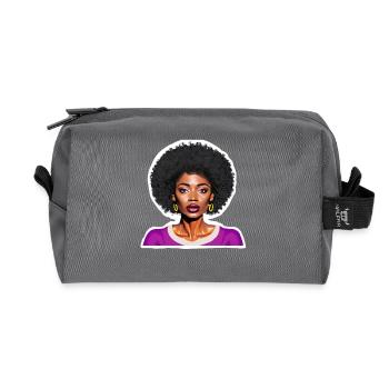 Schwarze Frau mit Afro - Recycelte Kulturtasche - Anthrazit - Vorne
