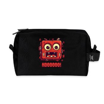 Non! Drôle de visage - Trousse de toilette en tissu recyclé - noir - Devant