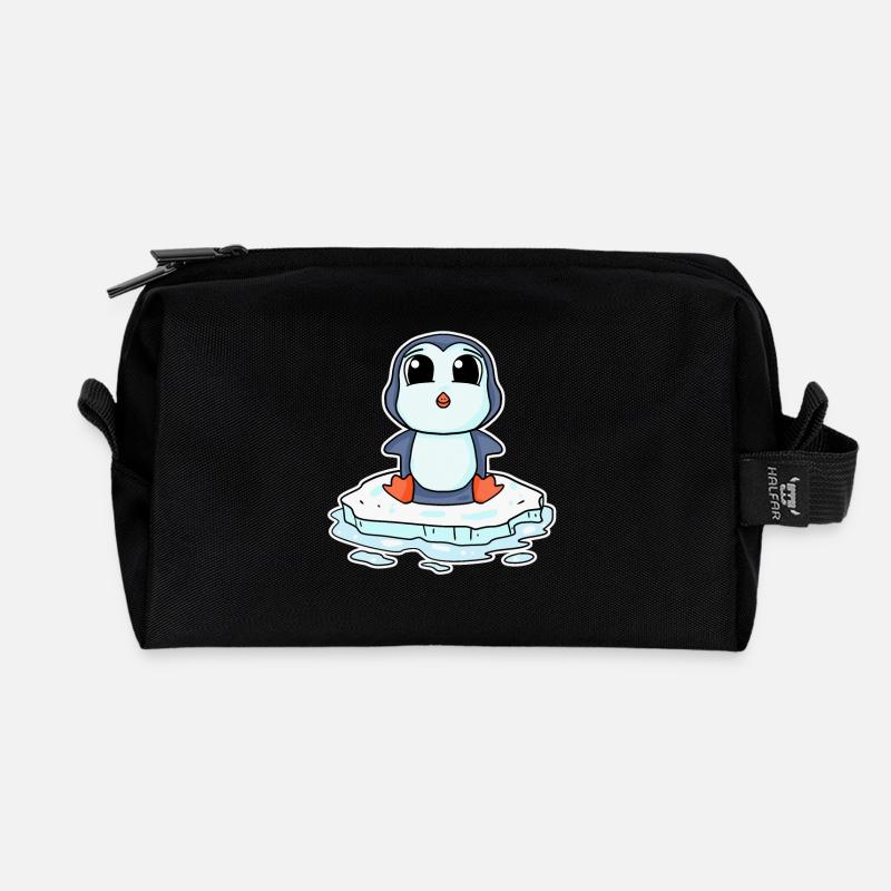 Pinguin Pinguine - Recycelte Kulturtasche - Schwarz