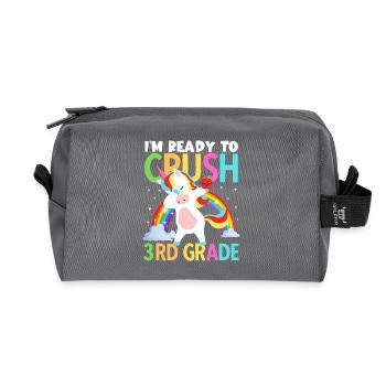 Back to School Im Ready to Crush 3rd Grade Girls - Recycled Toiletry Zip Bag - anthracite - Front