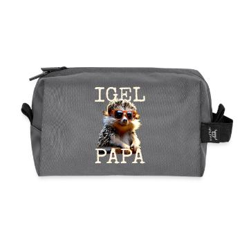 Igel Papa Daddy Vatertag Igelpapa Vater Igel Dad - Recycelte Kulturtasche - Anthrazit - Vorne