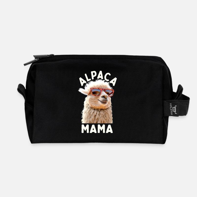 Alpacka Mamma Alpacka Mor Lama Mors dag Alpacka - Återvunnen necessär - svart
