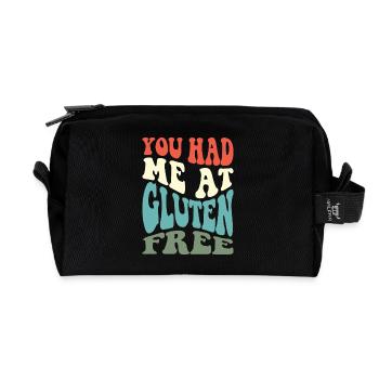 Gluten Free Celiac You Had Me At Gluten Free - Recycled Toiletry Zip Bag - black - Front