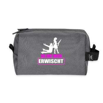 Junggesellenabschied Polterabend JGA Männer - Recycelte Kulturtasche - Anthrazit - Vorne