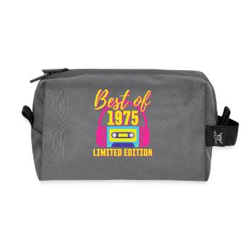 48th Birthday Best of 1975 Cassette Tape Retro 80s - Recycled Toiletry Zip Bag - anthracite - Front