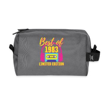 40th Birthday Best of 1983 Cassette Tape Retro 80s - Recycled Toiletry Zip Bag - anthracite - Front