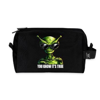 cool Alien: You Know It's True - Recycelte Kulturtasche - Schwarz - Vorne