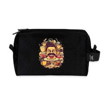 Crazy about coffee - Recycled Toiletry Zip Bag - black - Front