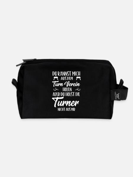 Turner Geschenkideen Turnen Sprüche - Recycelte Kulturtasche - Schwarz
