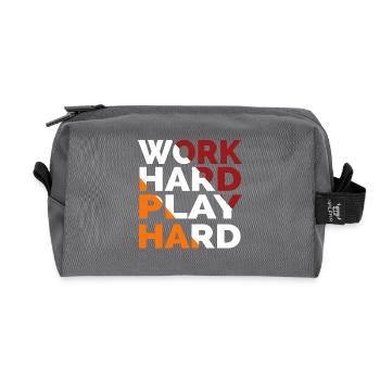Work Hard Play Hard - Recycled Toiletry Zip Bag - anthracite - Front