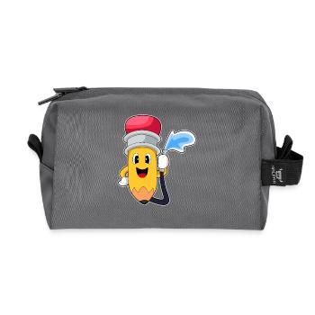 Bleistift Feuerwehrmann Feuerwehr - Recycelte Kulturtasche - Anthrazit - Vorne
