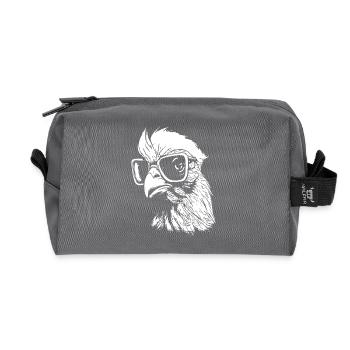 intelligent chicken - Recycled Toiletry Zip Bag - anthracite - Front