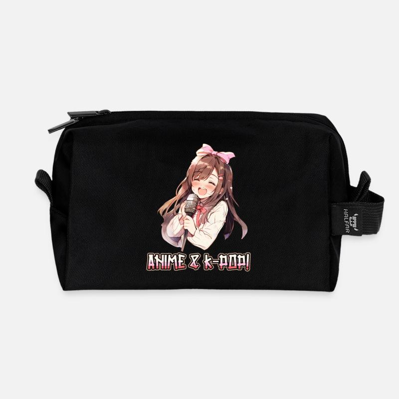 Anime et K-Pop Musique pop coréenne Kpop - Trousse de toilette en tissu recyclé - noir