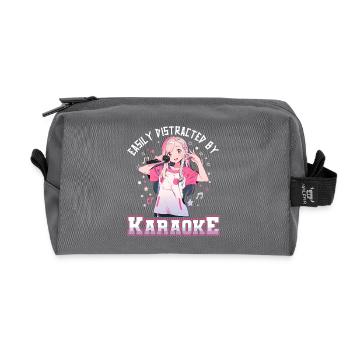 Easily distracted by Karaoke - Recycelte Kulturtasche - Anthrazit - Vorne