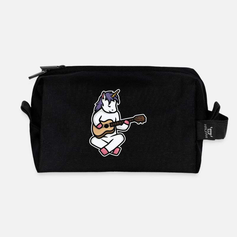 Ukulele Einhorn - Recycelte Kulturtasche - Schwarz