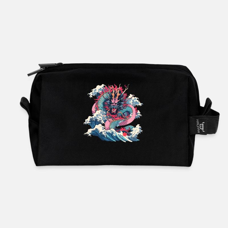 Tokio Asien 80er Japanischer Retro Drache Drachen - Recycelte Kulturtasche - Schwarz