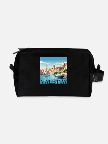 Malte Valletta Port Straight Cut Design - Trousse de toilette en tissu recyclé - noir