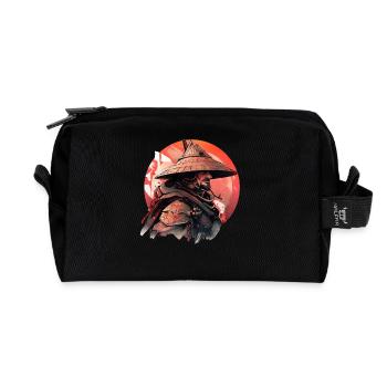 Asia 80s Japanese Retro Samurai Samurai - Recycled Toiletry Zip Bag - black - Front