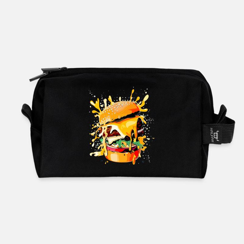 Cheeseburger Burger Liebhaber - Recycelte Kulturtasche - Schwarz