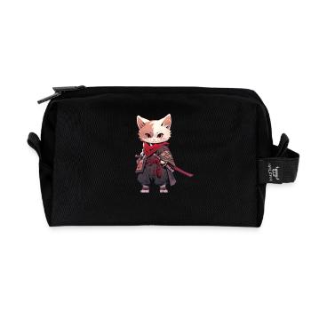 Asia Cat Japanese Samurai Samurai - Recycled Toiletry Zip Bag - black - Front