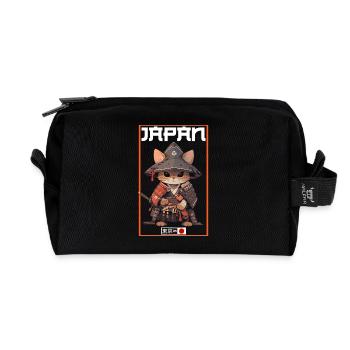 Asia Cat Japanese Samurai Samurai - Recycled Toiletry Zip Bag - black - Front