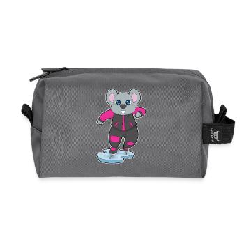 Souris patins à glace - Trousse de toilette en tissu recyclé - anthracite - Devant