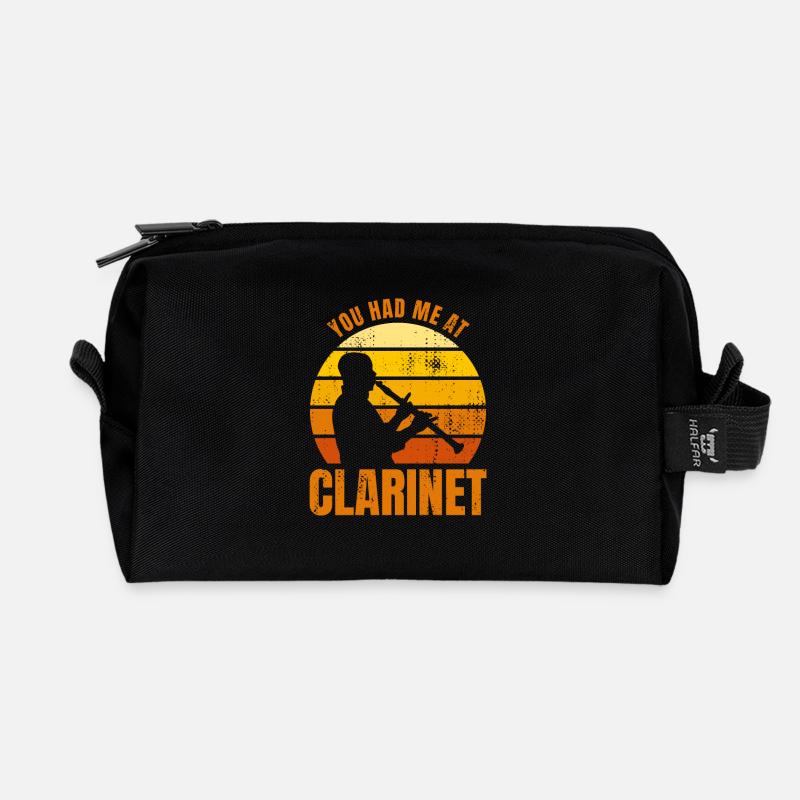 Du hattest mich bei Klarinette - Recycelte Kulturtasche - Schwarz