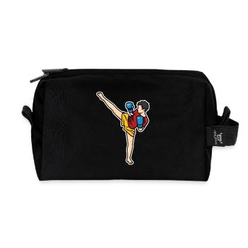 Children's Kidboxing - Recycled Toiletry Zip Bag - black - Front