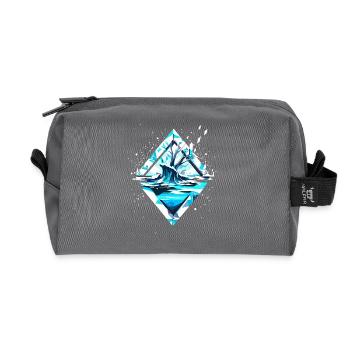 Snow Ice Crystal Winter Landscape - Recycled Toiletry Zip Bag - anthracite - Front