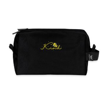 Child, bees, animals, nature, beekeepers - Recycled Toiletry Zip Bag - black - Front