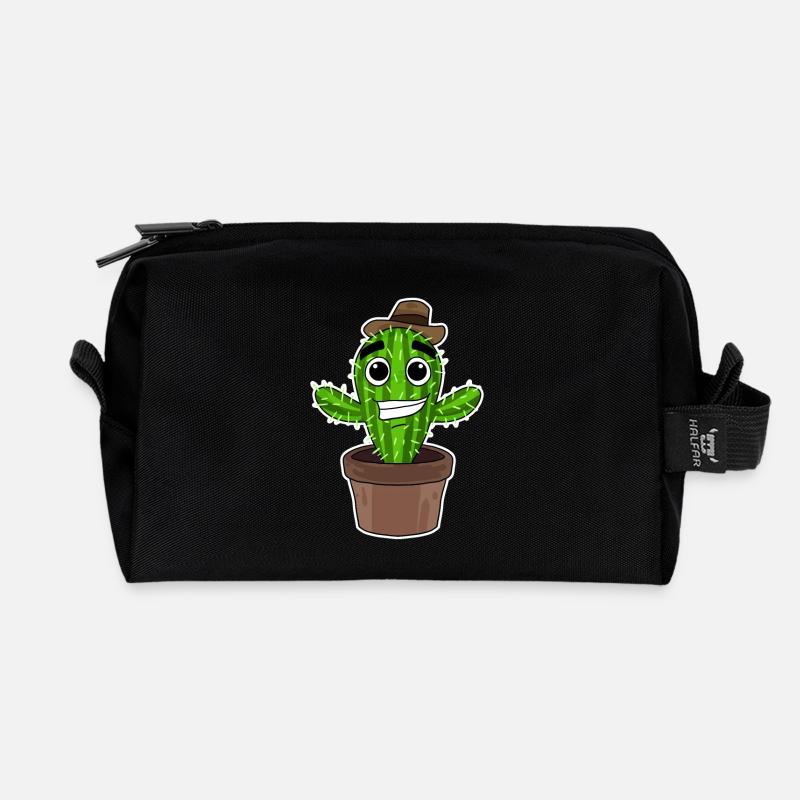 Kaktus Cowboy - Recycelte Kulturtasche - Schwarz