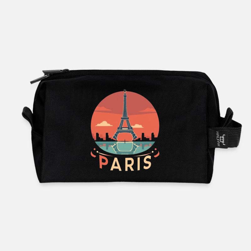 Pariser Sonnenuntergangskreis - Recycelte Kulturtasche - Schwarz