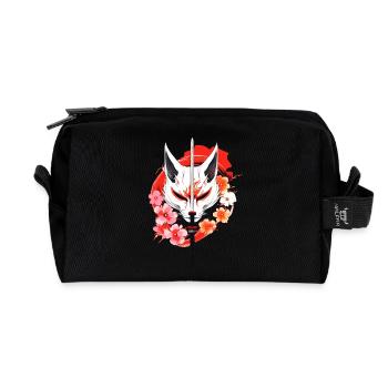 Kitsune Masque De Renard Kumiho Samouraï Japon Anime - Trousse de toilette en tissu recyclé - noir - Devant