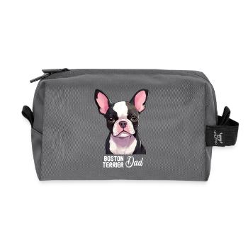 Dog Boston Terrier - Recycled Toiletry Zip Bag - anthracite - Front