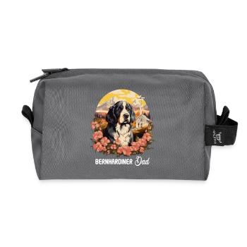 Dog St. Bernard - Recycled Toiletry Zip Bag - anthracite - Front