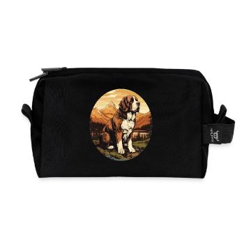 Chien Saint-Bernard - Trousse de toilette en tissu recyclé - noir - Devant