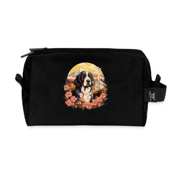 Dog St. Bernard - Recycled Toiletry Zip Bag - black - Front