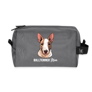 Dog Bull Terrier - Recycled Toiletry Zip Bag - anthracite - Front