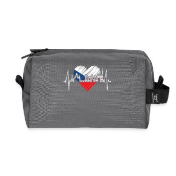 Prag Skyline Herzschlag Tschechien Herz Love Praha - Recycelte Kulturtasche - Anthrazit - Vorne