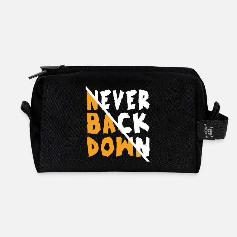 Never Back Down Design - Recycled Toiletry Zip Bag - black